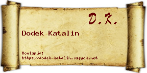 Dodek Katalin névjegykártya